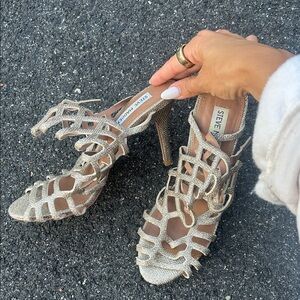 Steve Madden Glittery Silver Heels
